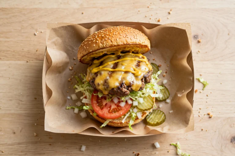 Sonic Cheeseburger flat lay